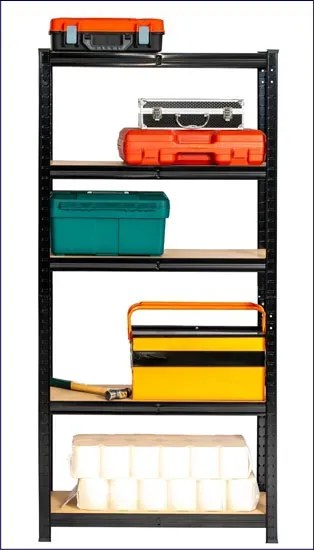 Czarny regał magazynowy 154 cm - Filove 3X