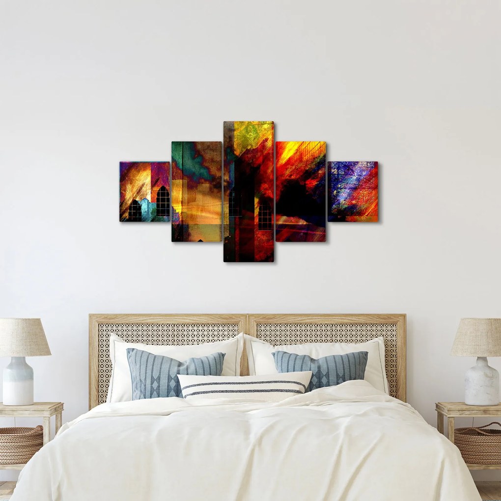 Obraz - Kolorowa abstrakcja miasta (125x70 cm)