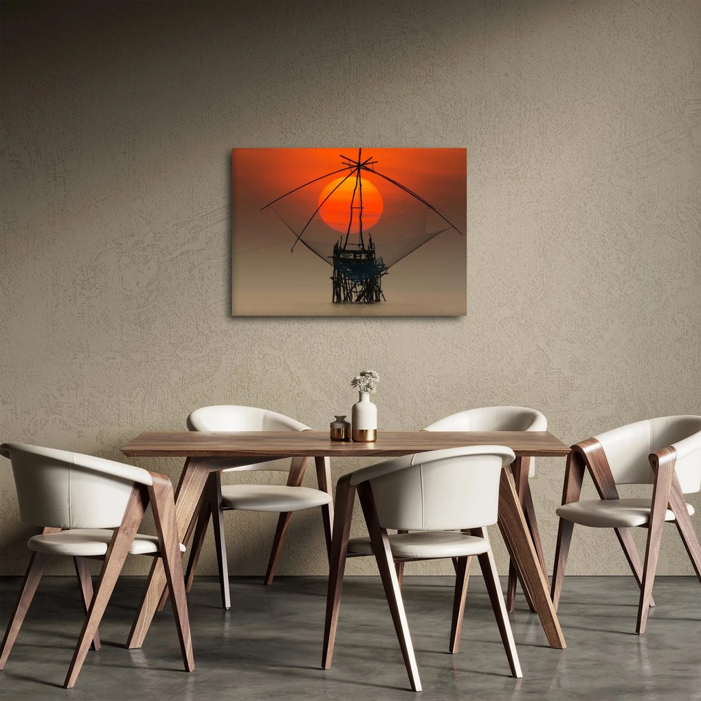 Obraz - Wschód słońca, jezioro Pakpra (70x50 cm)