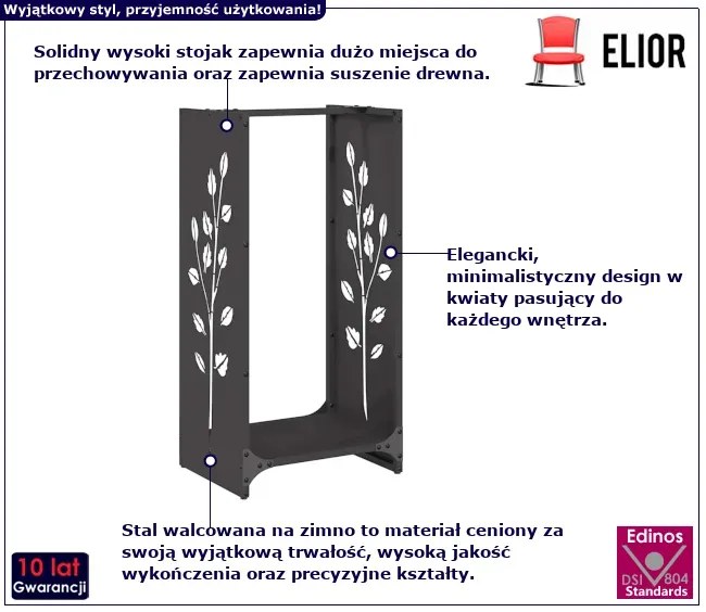 Stojak Na Drewno Opałowe Czarne Pablo 5X
