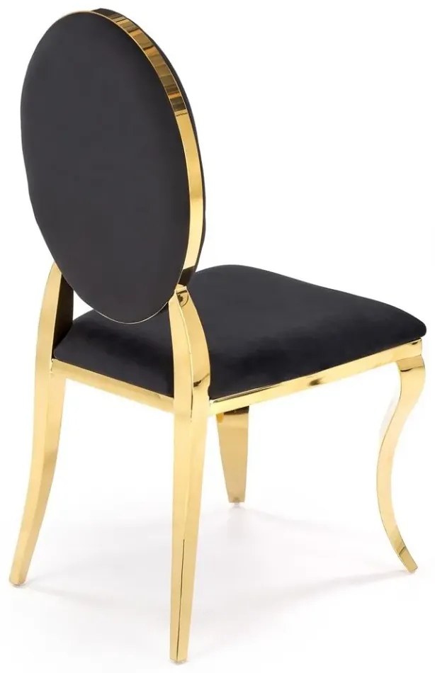 Krzesło tapicerowane K556 VELVET czarne/złote HALMAR