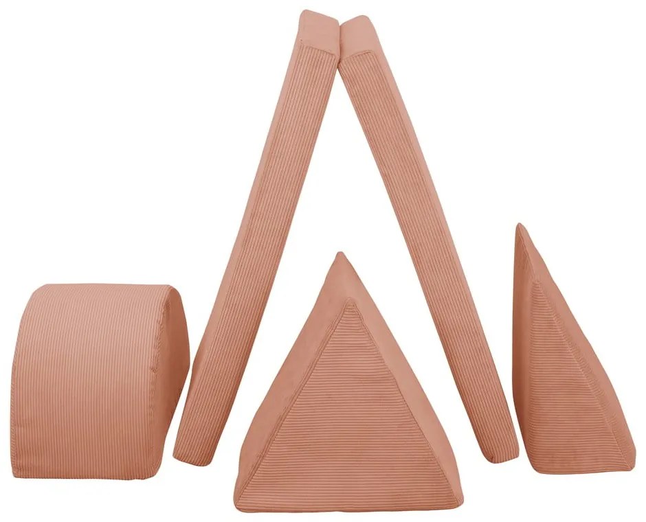 Jasnoróżowy sztruksowy piankowy plac zabaw 75x41x7 cm Bloque Montessori – Little Nice Things