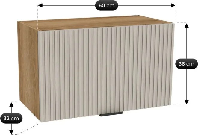 Zestaw Mebli Kuchennych MODERN 200 cm Kaszmir/Dąb Ryflowany Nowoczesny