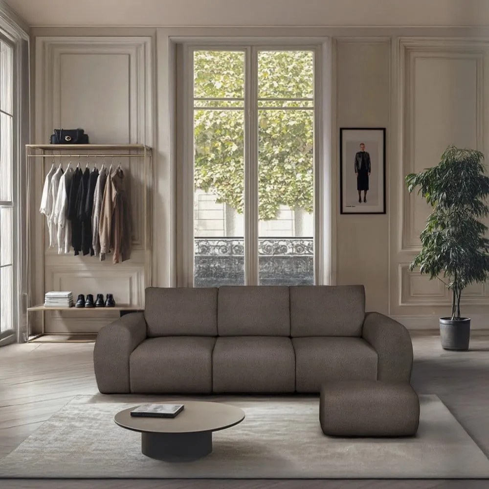 Brązowa sofa z materiału bouclé 287 cm Mirel – Rodier