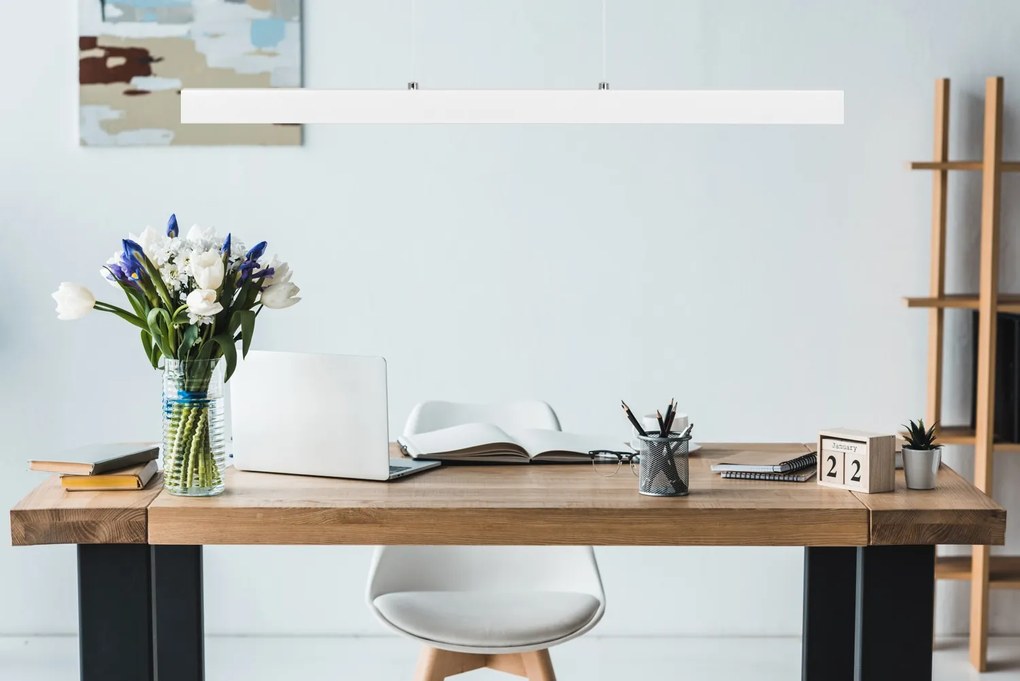 Biała lampa wisząca LED 80 cm z drewna jesionowego L80KB-4K-WEIß wymie