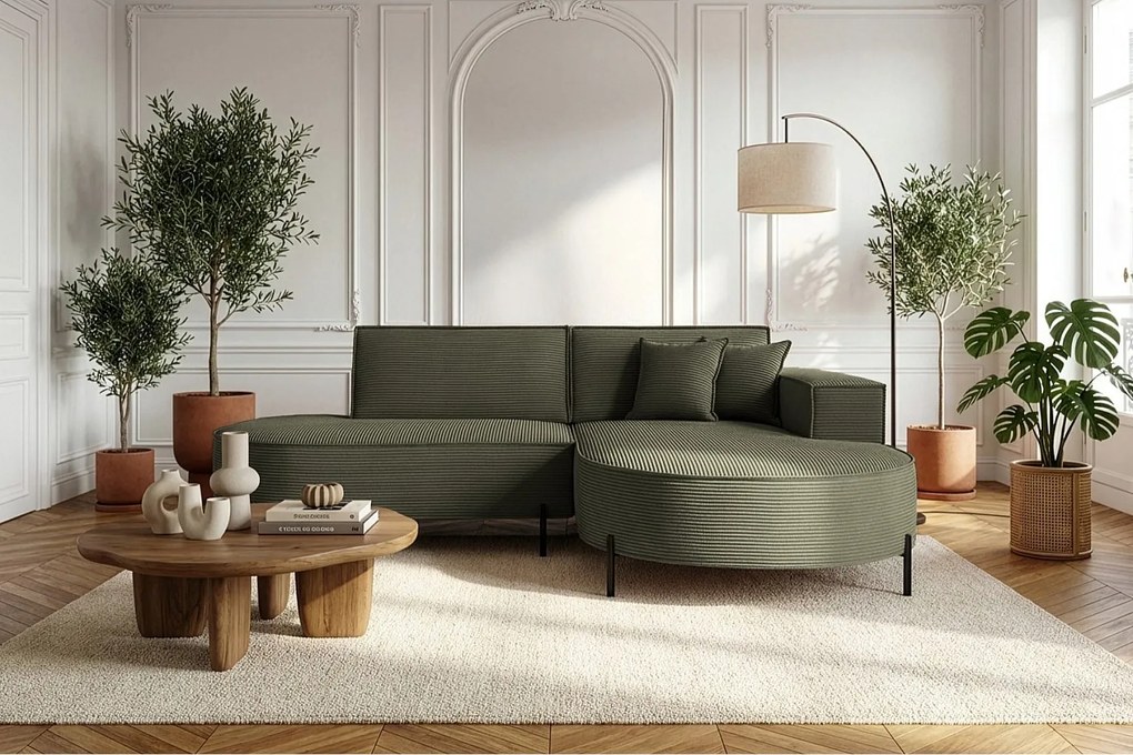 Narożnik Parma Studio Hills, tkanina Poso, prawy, zielony (46)