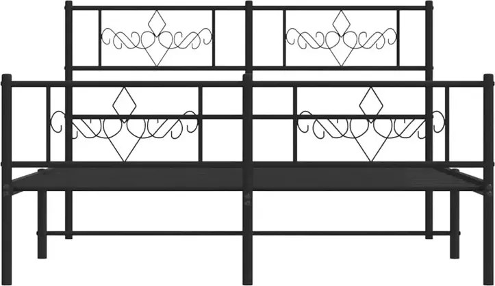 Czarne metalowe łóżko małżeńskie 160x200cm F6-C78