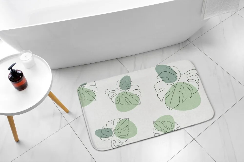 Dywanik do łazienki Dywanik do łazienki Liście monstery