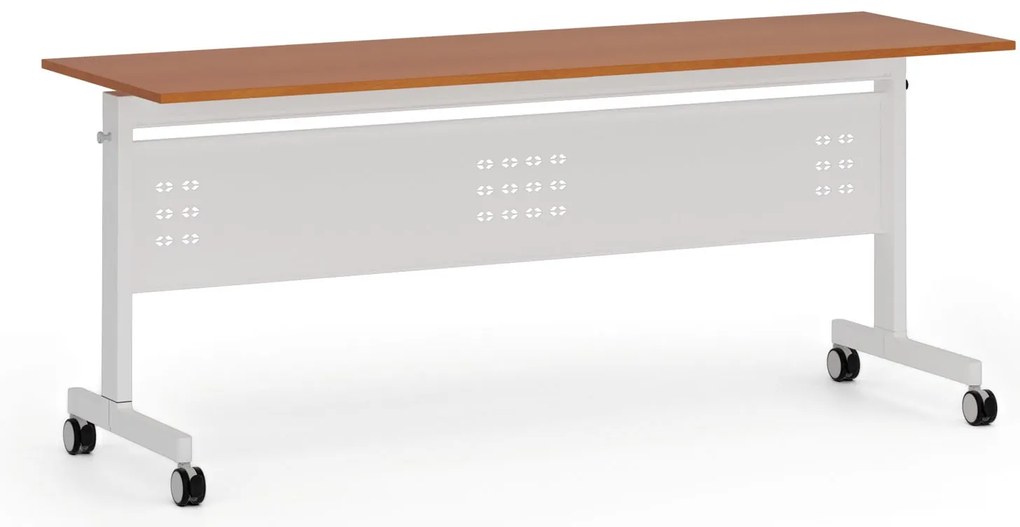 Mobilny stół PRIMO MOBI, 180x60 cm, biała podstawa, czereśnia