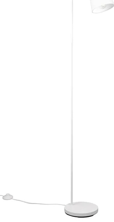 Biała lampa stojąca z tekstylnym kloszem (wys. 148 cm) Buddy – Trio