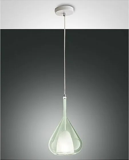 Lampa wisząca LED Lila z metalu i przezroczystego zielonego szkła borokrzemianowego 3481-40-140 Fabas Luce