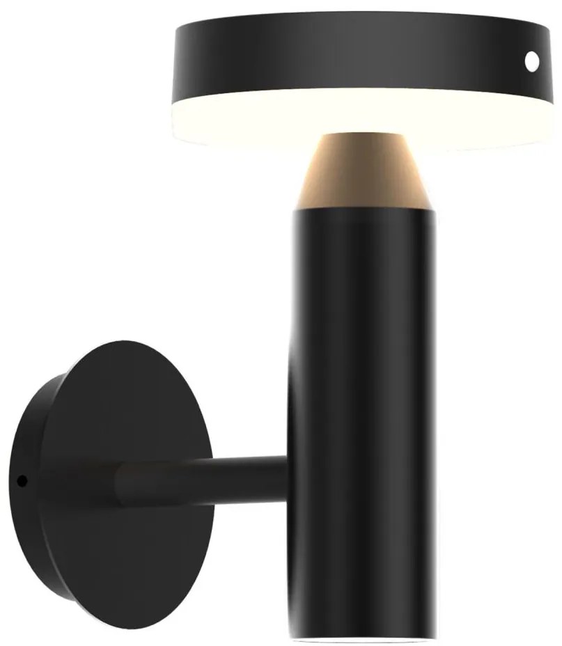 LED solarny kinkiet z czujnikiem GWINEA LED/4,5W/3,7V IP44 czarny