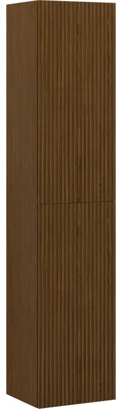 Mexen Rivel słupek łazienkowy 35 cm, 2 drzwi, ryflowany, orzech - 91A21-03016-2-BF86