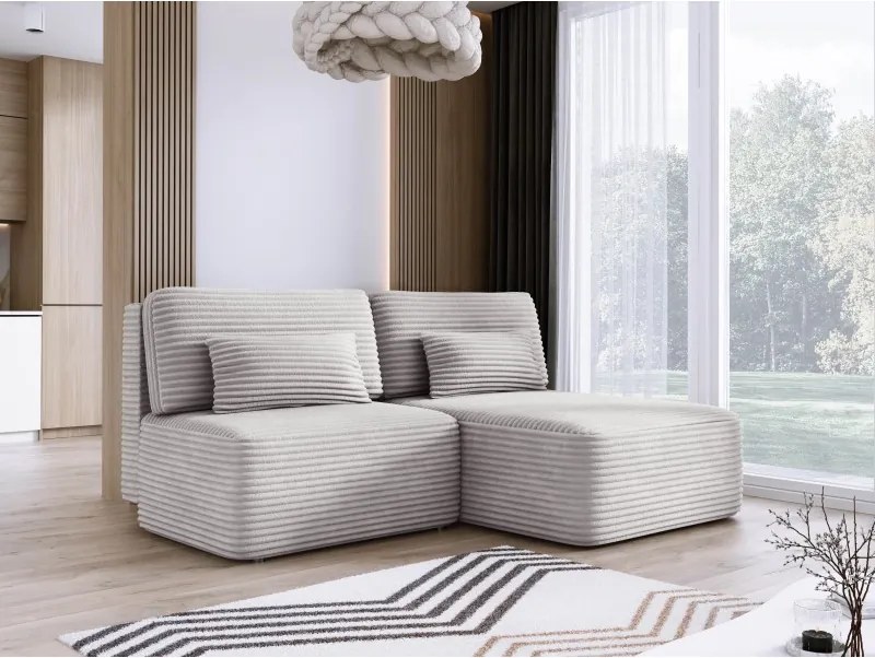 Narożnik TILIA wolnostojący układ L strona Prawa z funkcją spania w tkaninie Tilia 86