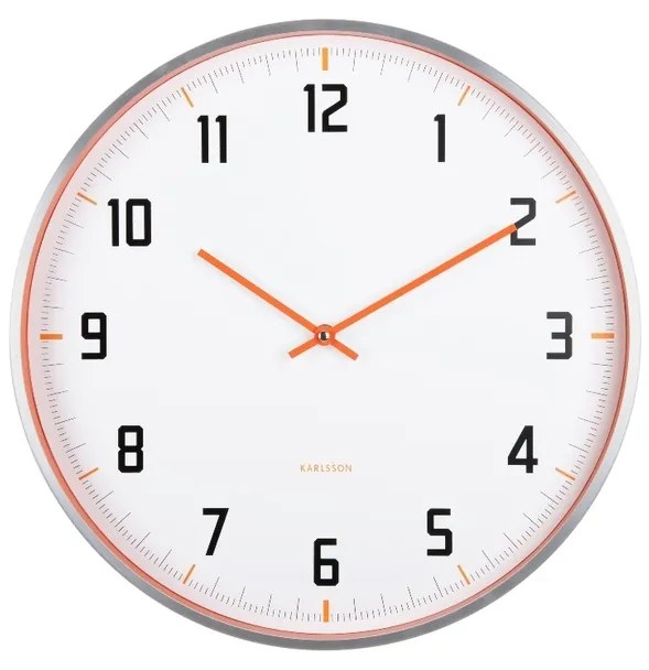 Karlsson 5969OR designerski zegar ściennypomarańczowy, średnica 40 cm