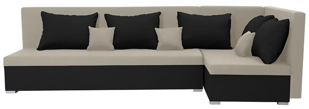 MEGA OKAZJA Narożnik kanapa z funkcją spania ARKO Kremowy/Czarny