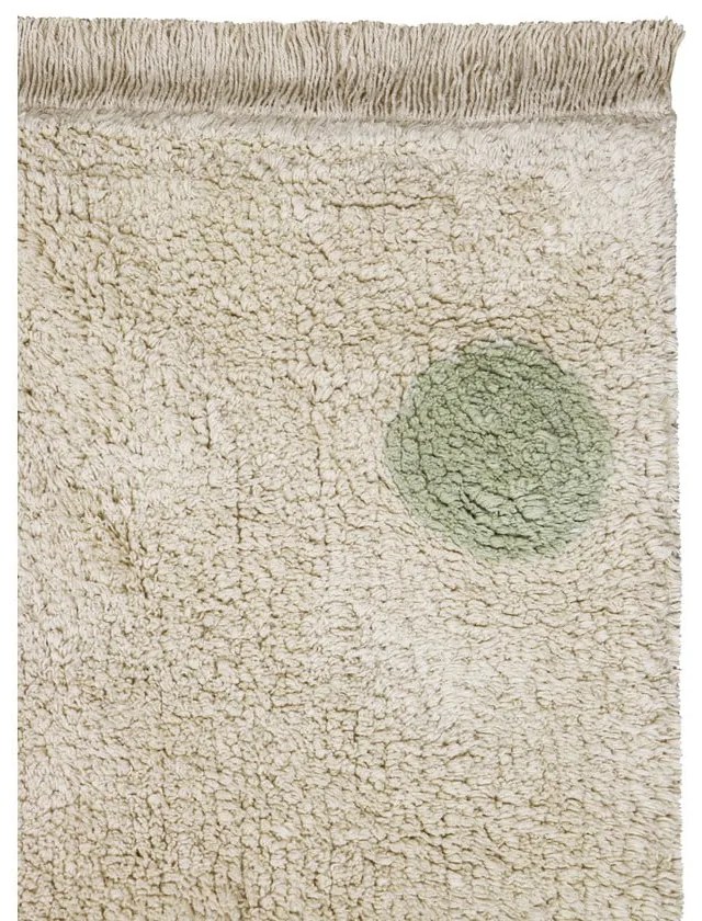 Zielono-kremowy bawełniany dywan dziecięcy tkany ręcznie odpowiedni do prania 120x160 cm Hippy Dots Olive – Lorena Canals