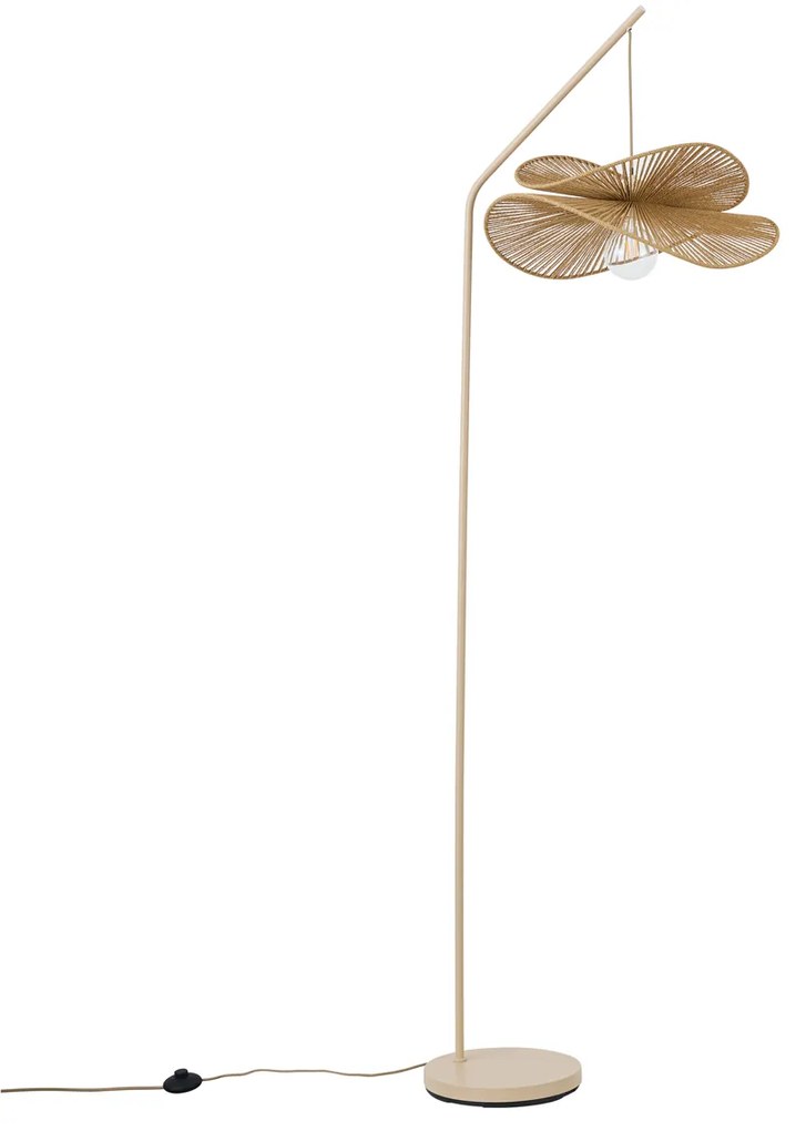 Lampa podłogowa Art Deco beżowa z beżowym kloszem - Nest ArtDeco Oswietlenie wewnetrzne