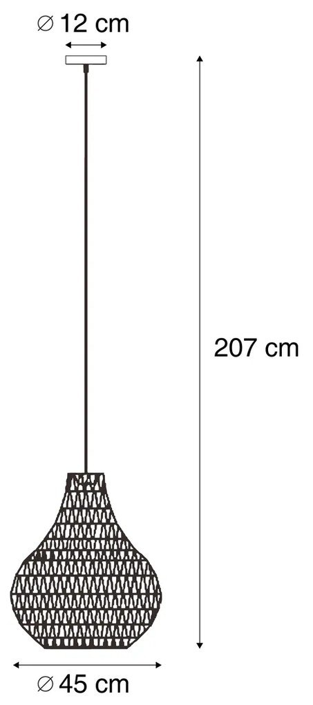 Skandynawska lampa wisząca brązowa 45 cm - Lina NaturalSkandynawski Oswietlenie wewnetrzne