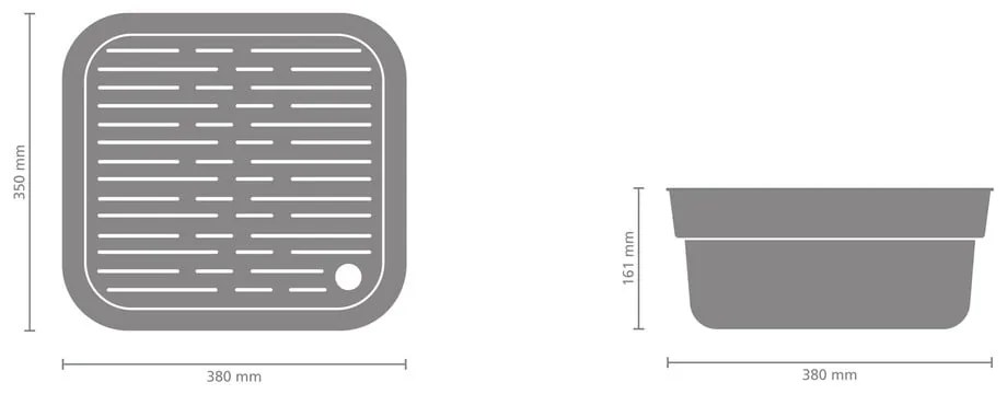 Jasnoszara plastikowa miska do mycia naczyń z ociekaczem SinkSide – Brabantia