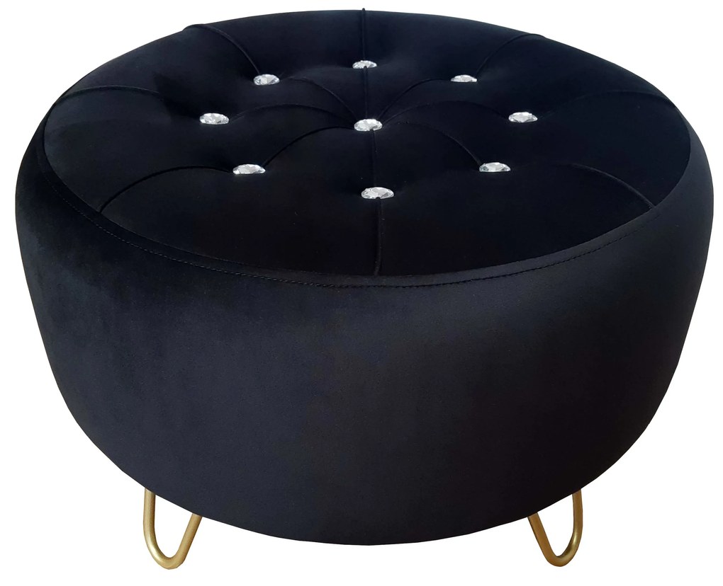 Pufa DIAMENT LOFT ławka podnóżek nogi złote