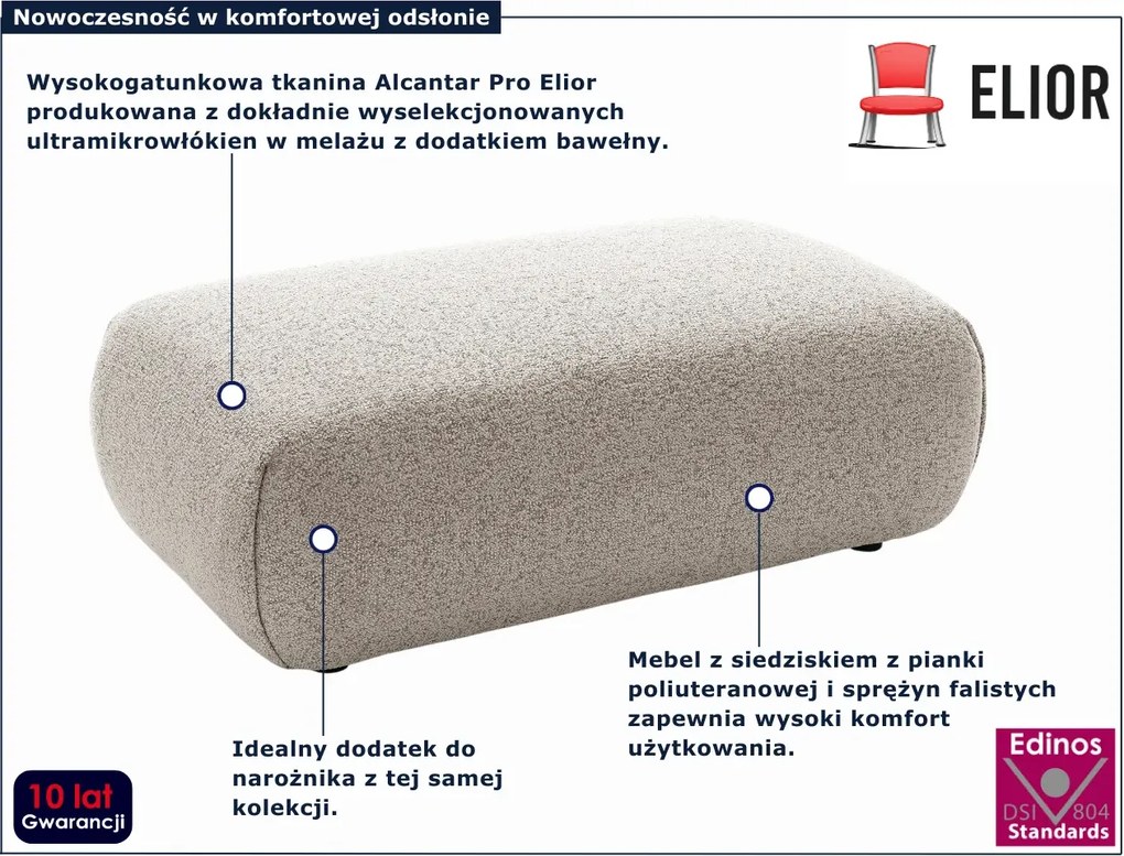 Melanżowy puf na nóżkach jasny popiel P7-K44
