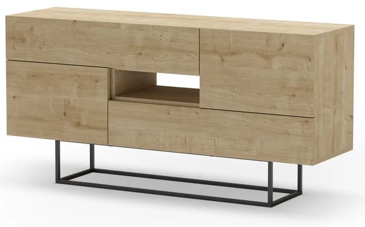 Niska komoda w dekorze dębu 145x82 cm Titan – Marckeric