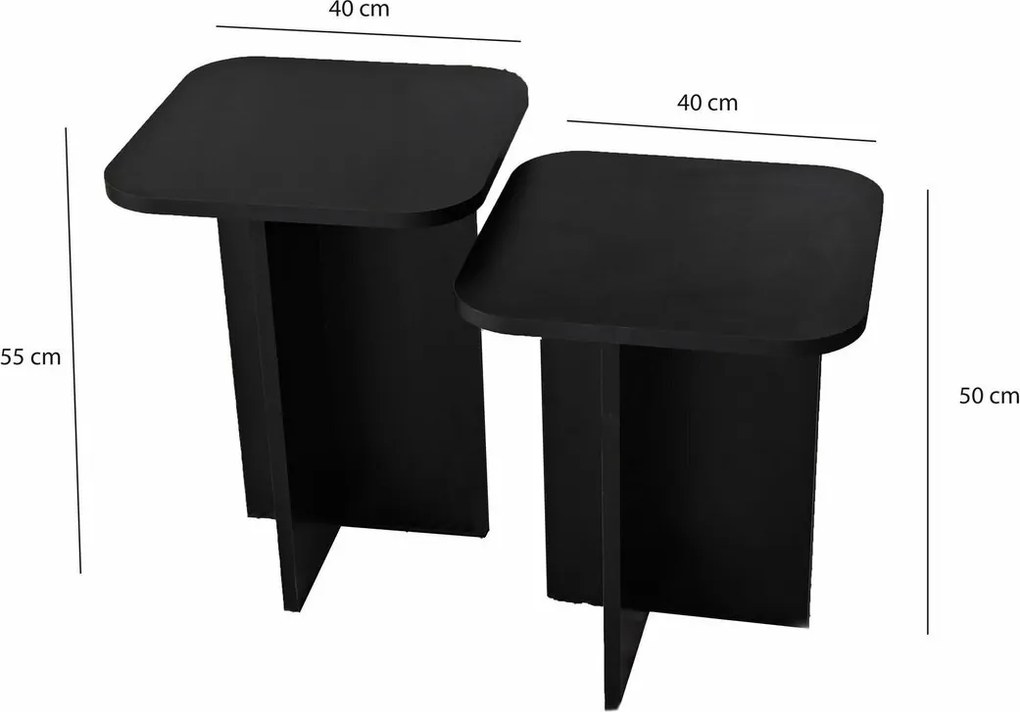 Zestaw stolików pomocniczych Blues Black, 2 szt.