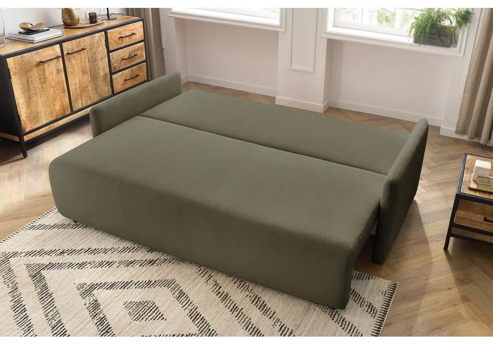 Zielona rozkładana sofa 211 cm Marcel – Bobochic Paris