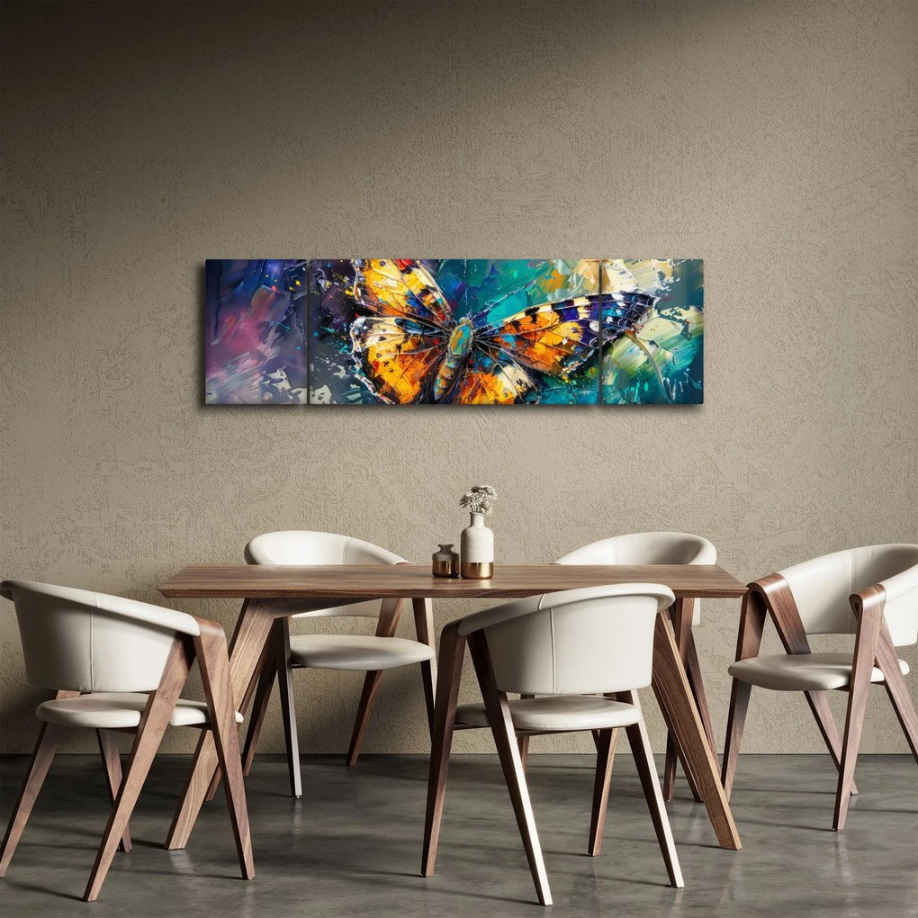 Obraz - Motyl, obraz olejny (170x50 cm)