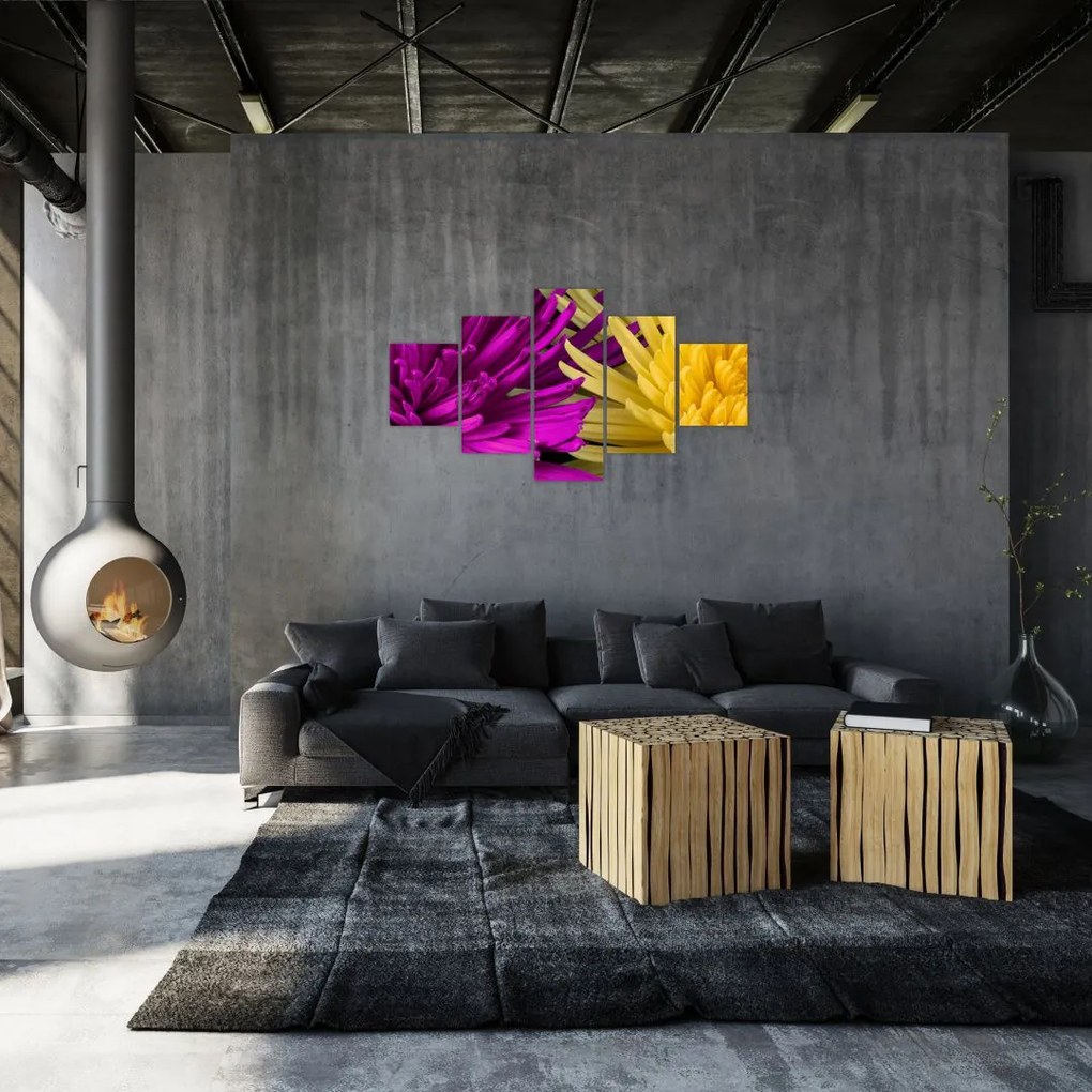 Obraz - szczegóły kwiatów (125x70 cm)