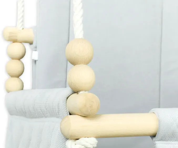 Szara pikowana huśtawka dla dzieci N0-A33