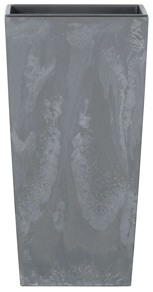 Donica ogrodowa z wkładem Urbi Square Low Beton Effect 24 x 24 x 23,5 cm marengo PROSPERPLAST