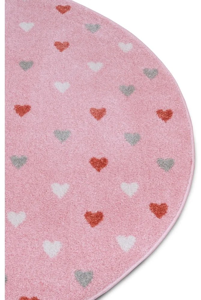 Różowy dywan dziecięcy ø 140 cm Little Hearts – Hanse Home