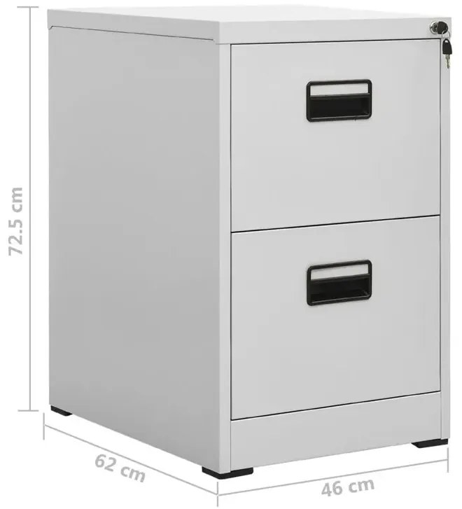 Jasnoszary zamykany kontenerek biurowy L7-B11