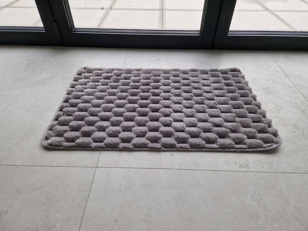 Dywanik antypoślizgowy Szary 50x80 cm Dekoracyjny gumowy spód uniwersalny