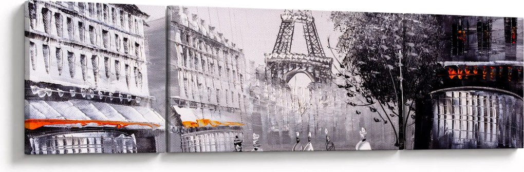 Obraz - Obraz olejny, Paryż (170x50 cm)