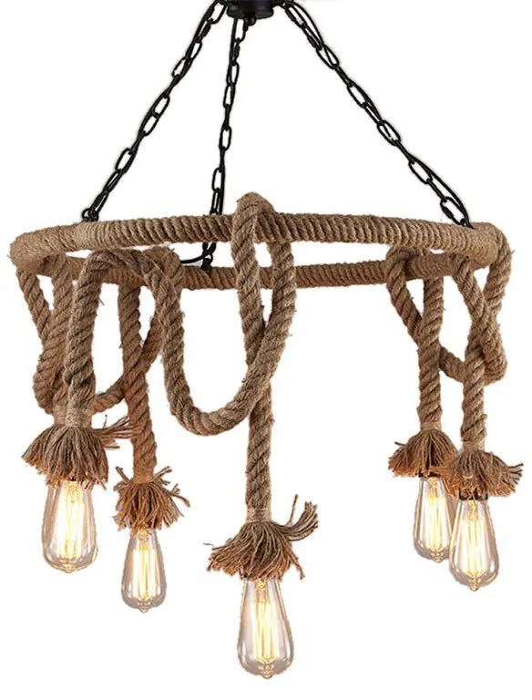 LAMPA SUFITOWA WISZĄCA ŻYRANDOL BOHO SZNUR 5 E27 APP677-5CP