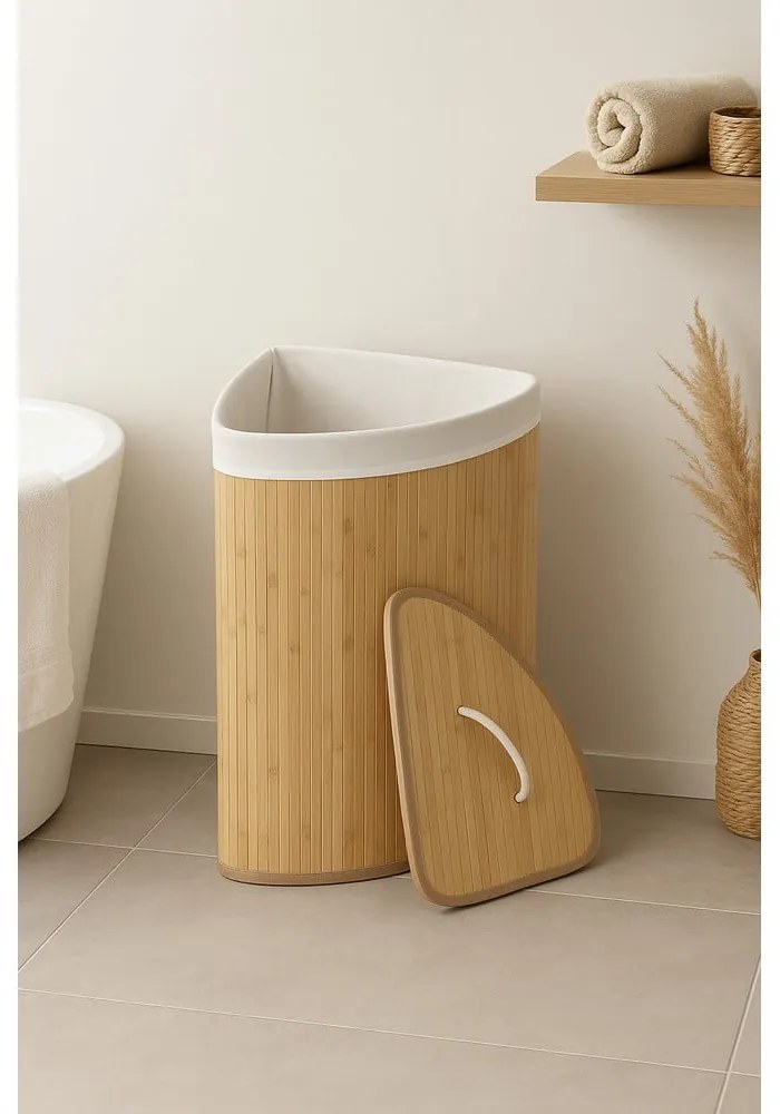 Bambusowy kosz na pranie w naturalnym kolorze 40 l Bamboo – Compactor