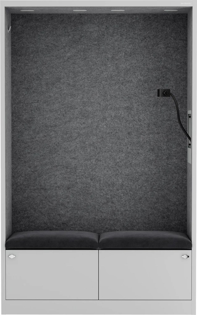 Szafa akustyczna do biura i szkoły Sally MentalBox, 115 x 40 x 185 cm, szary/ciemnoszary