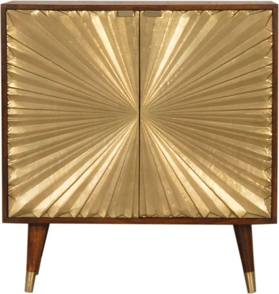 Mebel Manila Gold Artisan Furniture, 2 półki wewnętrzne, mieszanka brązu i złota