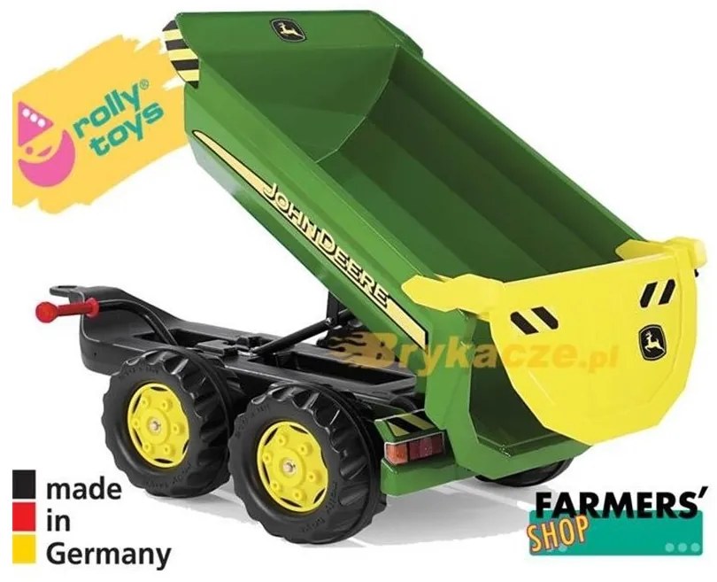 Rolly toys rollytrailer przyczepa wywrotka halfpipe john deere