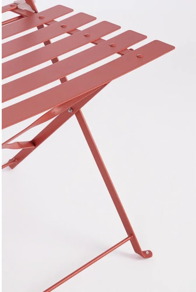 Stalowy zestaw mebli ogrodowych w kolorze terakoty dla 2 osób Austin – Bizzotto