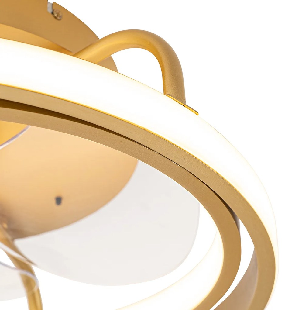 Wentylator sufitowy z lampą złoty 46,5 cm zoświetleniem LED ipilotem - KeesDesignerski Oswietlenie wewnetrzne