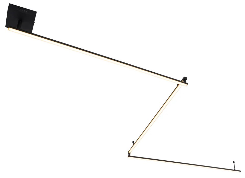 Czarna lampa sufitowa 300 cm z wbudowanym LED 3-stopniowy ściemniacz regulowany - AnnuschkaDesignerski Oswietlenie wewnetrzne