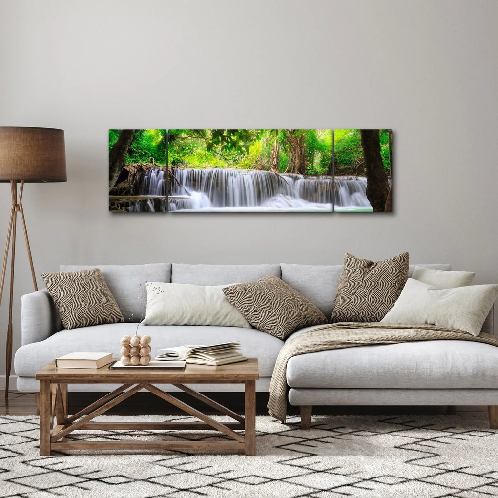 Obraz wodospadu w Kanchanaburi, Tajlandia (170x50 cm)