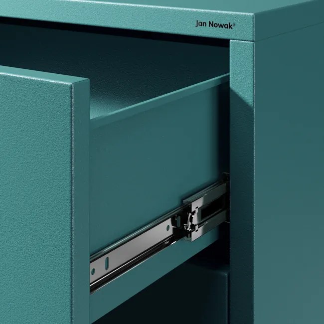 Komoda szafka metalowa morska / turkusowa Modern CARLA, 800 x 1015 x 400 mm