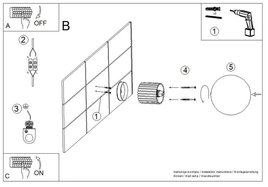 Ciemnoniebieski kinkiet Orbital – Sollux