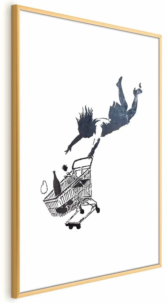 Plakat Szał zakupów 40x60 cm z ramą złotą z marginesem ARTGEIST B