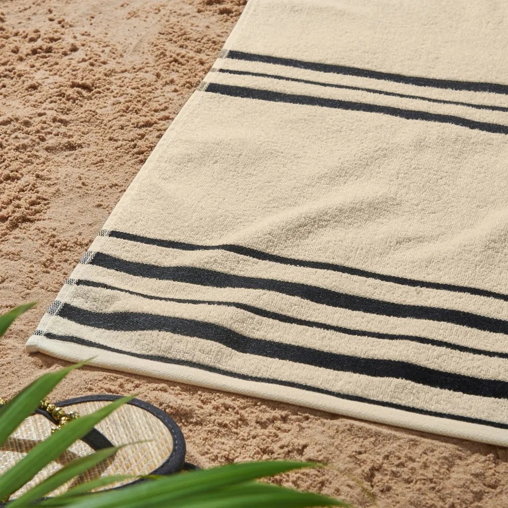 Beżowy ręcznik plażowy 75x150 cm Banded Stripe – Catherine Lansfield
